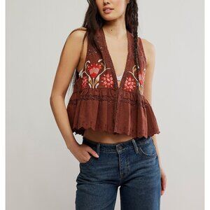 FREE PEOPLE Bali Vine Whispers Top / Umber Earth Combo